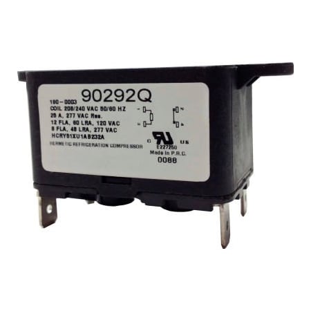 International Refrigeration Products PSG 90293Q SPDT Quick Connect Relay 50/60 Hz, 240VAC, 8 Amps, Coil 24VAC 90293Q